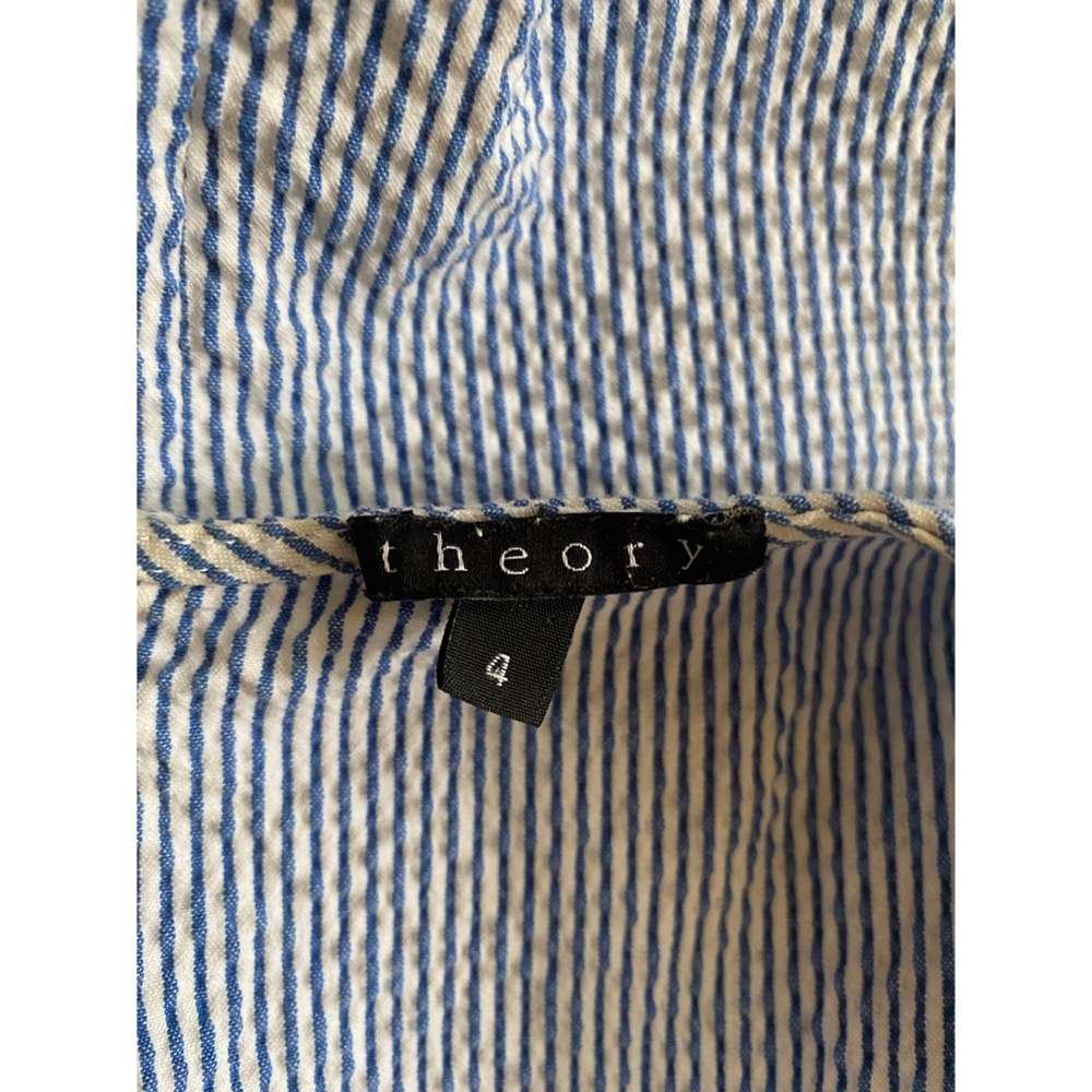 Theory BLUE ‘Dimesia Chipper’ Seersucker Dress - size 4 - Picture 8 of 11